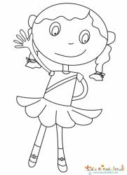Coloriage petite fille aux couettes