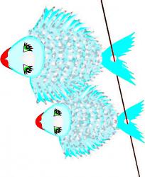 Deux jolis poissons d'avril bleus