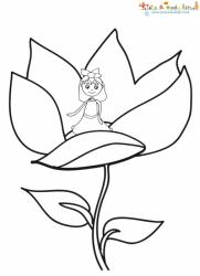 Coloriage de la naissance de Poucette