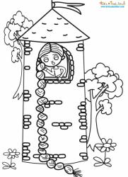 coloriage du conte Raiponce