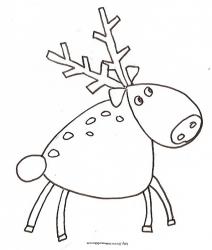 Coloriage d'un renne du Père Noël