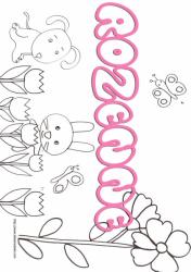 Coloriage prénom ROZENNE rose