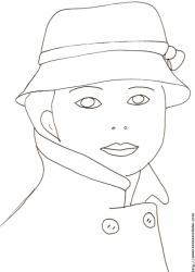 Visage de la femme au chapeau