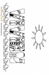 Coloriage prénom Vivien - lettres animaux