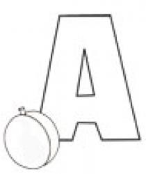 Colorie le A de l'alphabet comme ABRICOT