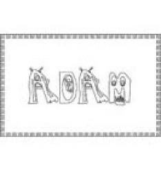 Coloriage prénom Adam - Lettres MonstoCaps
