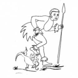 Coloriage guerrier africain