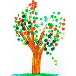 Arbre dessiné avec les doigts