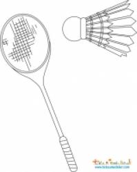 Badminton : coloriage d'une raquette et volant de badminton