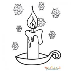 Coloriage d'une Bougie de Noël