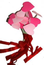 Bouquet de coeurs rouges et roses