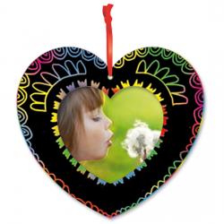 Cadre photo coeur en carte à gratter