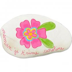 Presse-papiers caillou fleur pour maman
