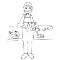 Coloriages sur les métiers : charcutier