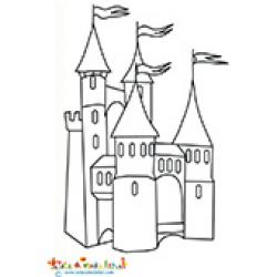 Coloriage châteaux de prince et princesse