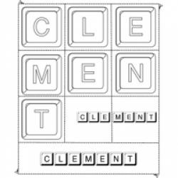 Activité de jeu sur les prénoms comme Clément