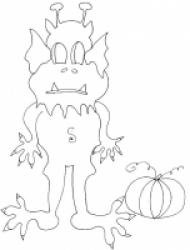 coloriage d'un monstre d'halloween