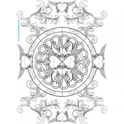 Arabesques et coeurs autour du mandala