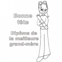 Coloriage diplôme de fête de grand-mère