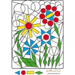 solution jeux coloriage géométrique