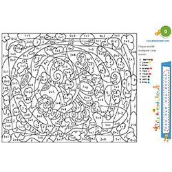 Coloriage magique 9 : addition de 1 à 9