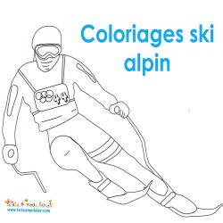 Coloriage ski alpin
