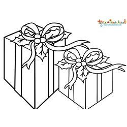 Deux cadeaux rectangulaires à colorier