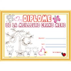 Diplome meilleure grand-mère arbre en pot