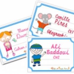 Etiquettes de cahier