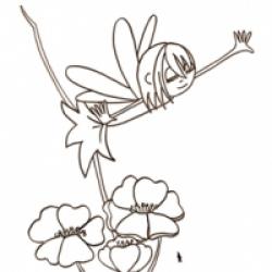 Coloriage magique : une fée