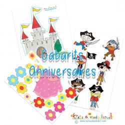 Gabarits des bricolages anniversaire