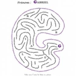 Activités et jeux sur les prénoms comme Gabriel
