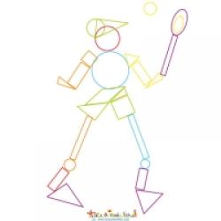 formes geometriques joueur de tennis