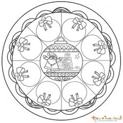 Mandala 9 boules de Noël