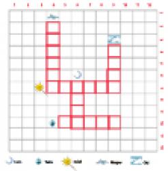 Mots croisés à images sur la terre et le ciel pour la maternelle
