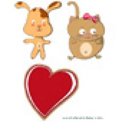 Chien, chat et coeur