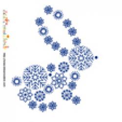 carte avec lapin en flocon