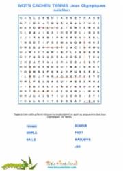 solution des mots cachés sur le tennis