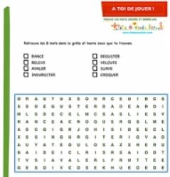 Jeu de vocabulaire caché - soutien scolaire