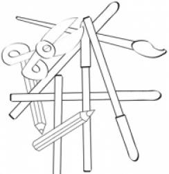 Coloriage fournitures scolaires