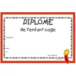 Diplôme enfant sage à imprimer