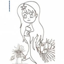 Coloriage petite sirène