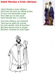 Saint Nicolas a trois clériaux