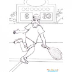Coloriage de tennis lors d'un tournoi