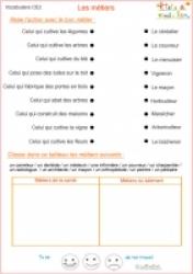 Exercice vocabulaire métier