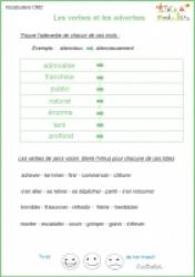 Exercice vocabulaire adverbes