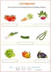 Exercice vocabulaire CP - légumes
