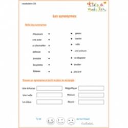 Vocabulaire : exercices de soutien scolaire