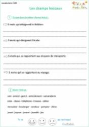 Vocabulaire CM2 : champs lexicaux