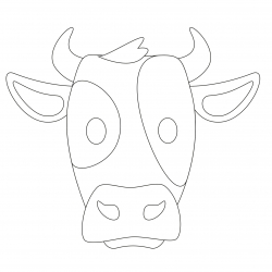 Imprimer le modèle du masque de vache pour le déguisement des enfants , masque à découper et à colorier avec un modèle